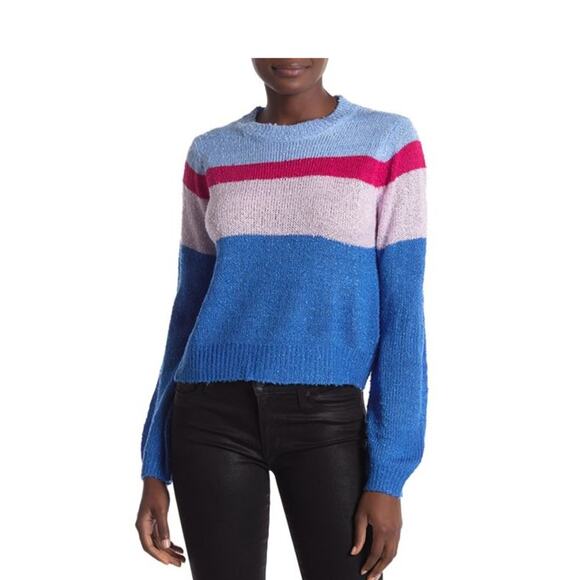Ten Sixty Sherman Blue Crew Neck Striped Long Sleeve Sweater XL Women's - Picture 1 of 6